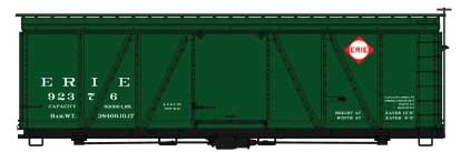 HO Scale Accurail Inc Fowler 36' Wood Boxcar - Kit #1175 Erie