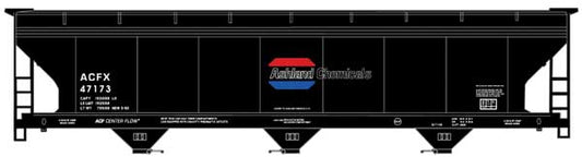 HO Scale Accurail Inc ACF 47' 3-Bay Center-Flow Covered Hopper - Kit #2114