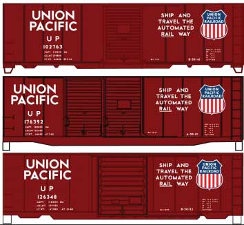 HO Scale Accurail Inc 40' Steel Boxcar 3-Car Set - Kit #8115