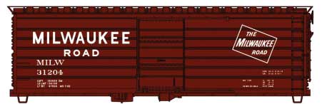 HO Scale Accurail Inc Milwaukee Road 40' Rib-Side Boxcar - Phase I Long Rib - Kit