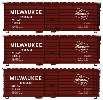 HO Scale Accurail Inc Milwaukee Road 40' Rib-Side Boxcar Phase I Long Rib - Kit