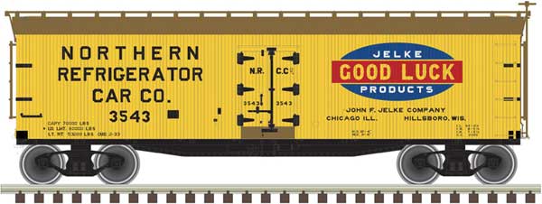 HO Scale Atlas Model Railroad Co. 40' Wood Reefer - Ready to Run - Master(R) Jelke #3543