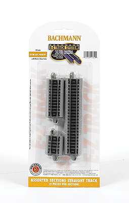 N Scale Bachmann Industries Straight Track w/Nickel Silver Rail & Gray Roadbed - E-Z Track(R)