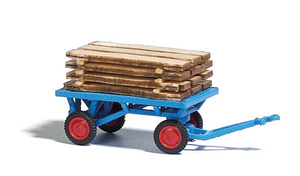 HO Scale Busch Gmbh & Co Kg Handcart with Wood Plank Load