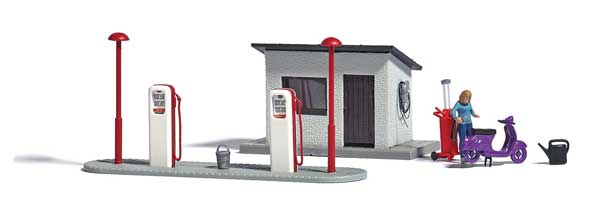 HO Scale Busch Gmbh & Co Kg Complete Miniature Scene Gas Station