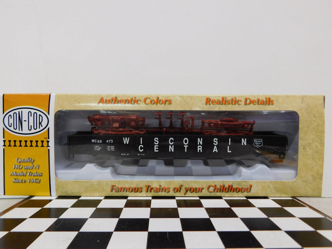 HO Scale Con-Cor 54' Mill Gondola w/Load  #01-009029