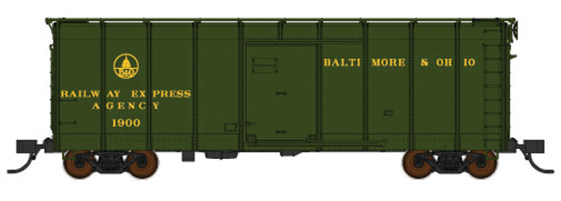 HO Scale Fox Valley Models B&O Class C-16 Wagontop Express Boxcar w/Flat Doors - Ready to Run