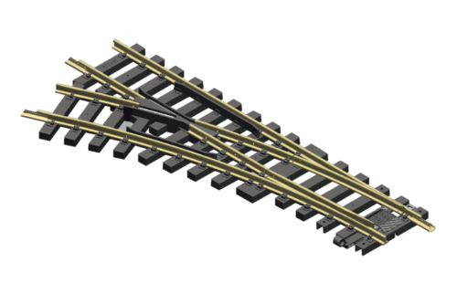 35228 R3 MANUAL SWITCH LEFT 22.5° TRACK (G-SCALE)