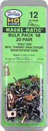 HO Scale #12 Bulk Pack #58 Scale Knuckle Couplers Kadee Quality Products #12