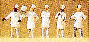 HO Scale People Working Cooks at the Buffet