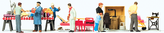 HO Scale Preiser Kg Flea Market/Garage Sale Set w/Accessories #4