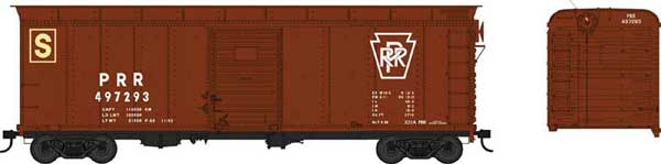 HO Scale Bowser Manufacturing Co. Class X-31a 40' Inset-Roof Single-Door Boxcar - Ready to Run PRR #497293