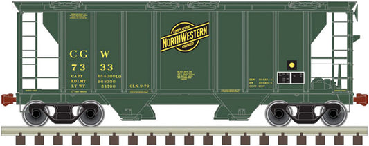 HO Scale Atlas Trainman PS-2 2-Bay Covered Hopper - Ready to Run CNW #7333