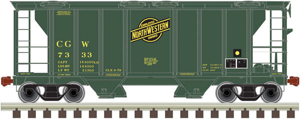 HO Scale Atlas Trainman PS-2 2-Bay Covered Hopper - Ready to Run CNW #7333