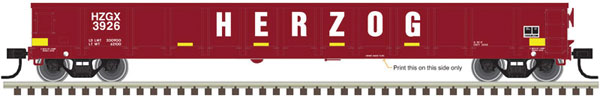 HO Scale Trainman Evans 52' Gondola - Ready to Run Herzog #3905