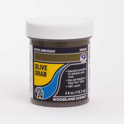 Woodland Scenics Water Undercoat - Water System - 4oz 118mL Olive Drab
