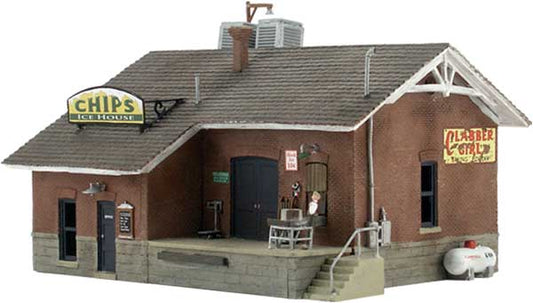 HO Scale Woodland Scenics Chip's Ice House - Built-&-Ready Landmark Structures