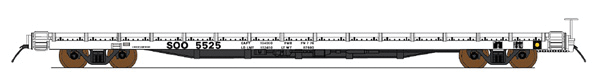 HO Scale Intermountain Railway Company 60' Wood-Deck Flatcar - Ready to Run Soo